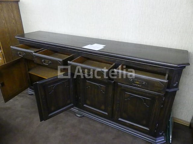 Ladekast met 4 deuren, 4 lades van massief eikenhout - afbeelding 4 van  4