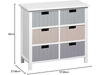 Ladekast met 6 houten lades - afbeelding 3 van  4