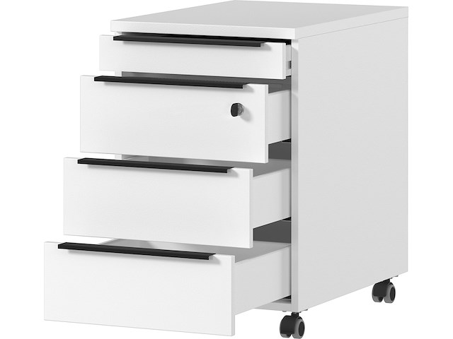 Ladekast met wielen hermoso | 42 x 60 x 63 cm | wit - afbeelding 3 van  5