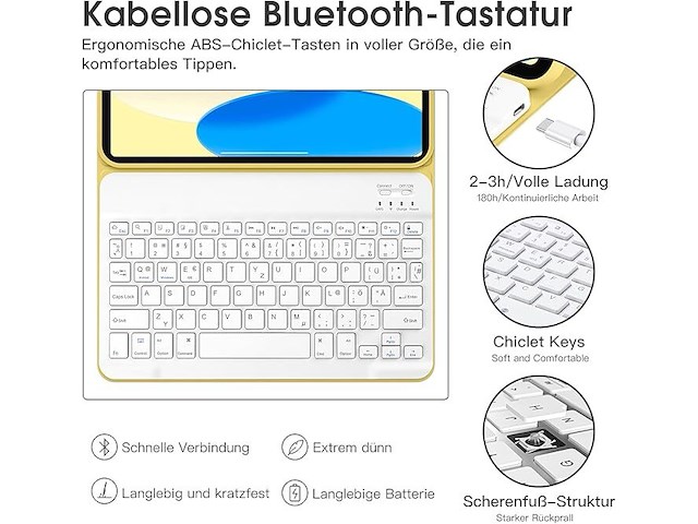 Laetass toetsenbordhoes voor ipad 10e generatie 10,9 inch 2022 - afbeelding 6 van  6