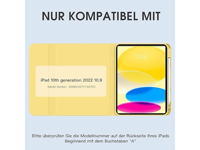 Laetass toetsenbordhoes voor ipad 10e generatie 10,9 inch 2022 - afbeelding 5 van  6