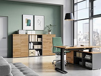 Lage archiefkast osmond 80cm met 2 deuren - eik/grafiet - afbeelding 2 van  5
