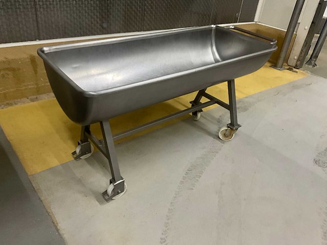 Lage rvs halfronde voedings/verwerkingskuip - afbeelding 3 van  5