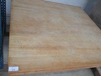 Lage vierkantige natuurkleur houten tafel afm. 140x140cm - afbeelding 6 van  6