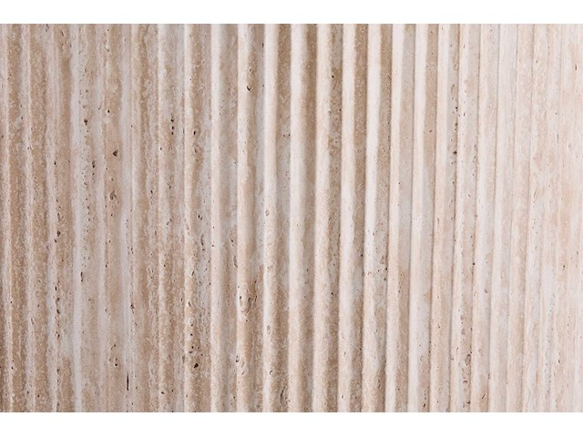Lagos' 80 cm ronde salontafel travertin beige | bovenblad met 3d papier op mdf - afbeelding 6 van  7