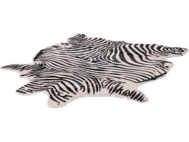 Lalee rodeo - antislip - zacht - dieren - bedrukt - zebra - tapijt - huid - 150x200 - zwart - wit - afbeelding 2 van  2