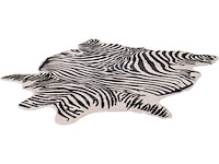 Lalee rodeo - antislip - zacht - dieren - bedrukt - zebra - tapijt - huid - 150x200 - zwart - wit - afbeelding 2 van  2