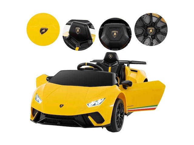 Lamborghini 12v elektrische kinderauto met afstandsbediening en led-verlichting - afbeelding 2 van  8