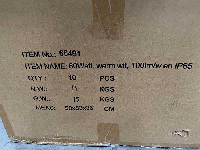 Lamp - 60 w - ongebruikt (10x) - afbeelding 2 van  2