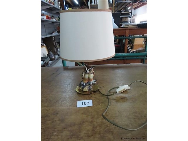 Lamp porseleinen uil h 38cm - afbeelding 1 van  3