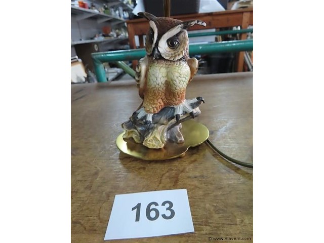 Lamp porseleinen uil h 38cm - afbeelding 2 van  3