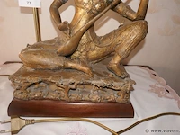 Lampadère met bronzen beeld - afbeelding 2 van  2
