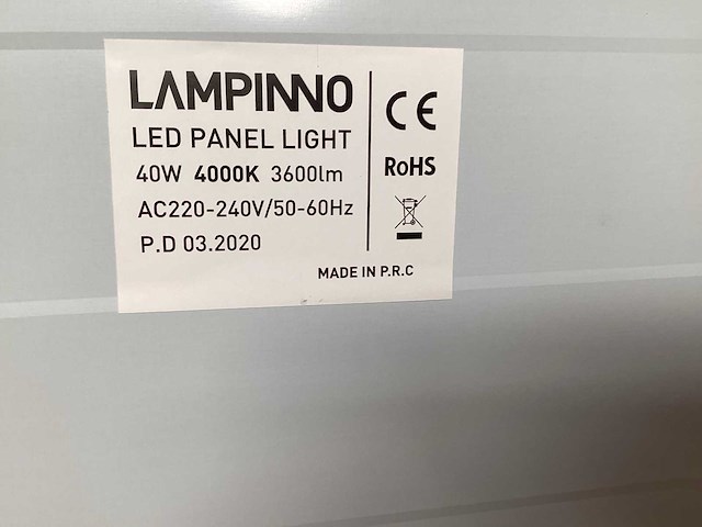 Lampino led paneel systeemplafond 59,5x59,5 cm (10x) - afbeelding 3 van  3