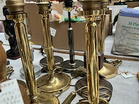 Lampvoet in hout, in koper en aluminium - afbeelding 2 van  4