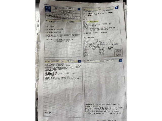 Lancia - 830 ac2 gamma 2000 - oldtimer - afbeelding 11 van  15