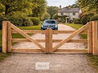 Landhekwerk poort 300cm breed 100/135 cm hoog - afbeelding 2 van  2