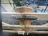 Landhekwerk poort 300cm breed 100/135 cm hoog - afbeelding 4 van  5