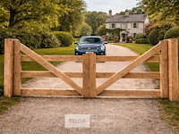 Landhekwerk poort 300cm breed 100/135 cm hoog - afbeelding 2 van  5