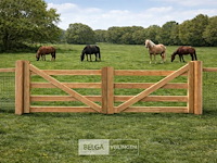 Landhekwerk poort 400cm breed 100/135 cm hoog - afbeelding 1 van  2