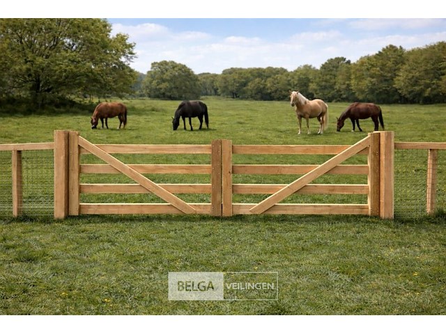 Landhekwerk poort 500cm breed 100/135 cm hoog - afbeelding 2 van  2