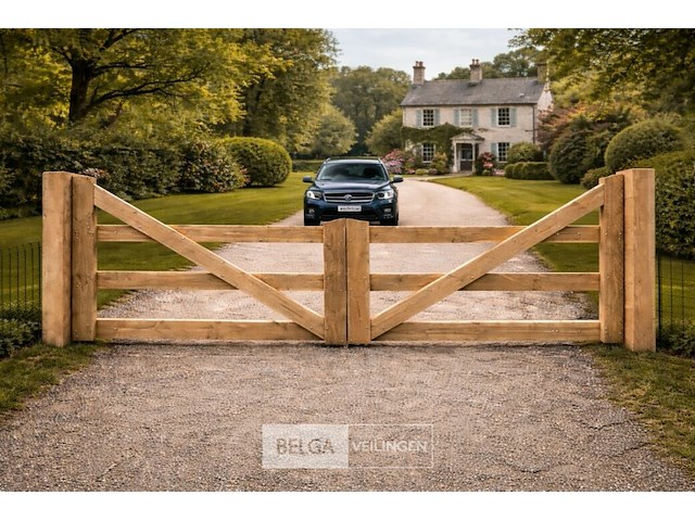 Landhekwerk poort, afm 500cm breed x 100/135 cm hoog - afbeelding 1 van  5