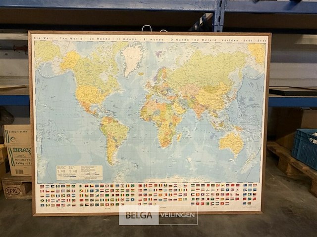 Landkaart de wereld - afbeelding 1 van  1