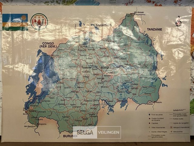 Landkaart rwanda - afbeelding 1 van  1