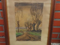 Landschap, aquarel, gerlo - afbeelding 1 van  3