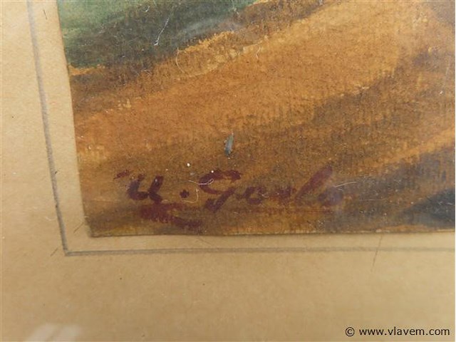 Landschap, aquarel, gerlo - afbeelding 3 van  3