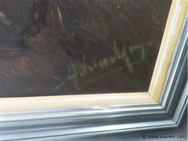 Landschap olie op doek 100x120cm - afbeelding 3 van  3