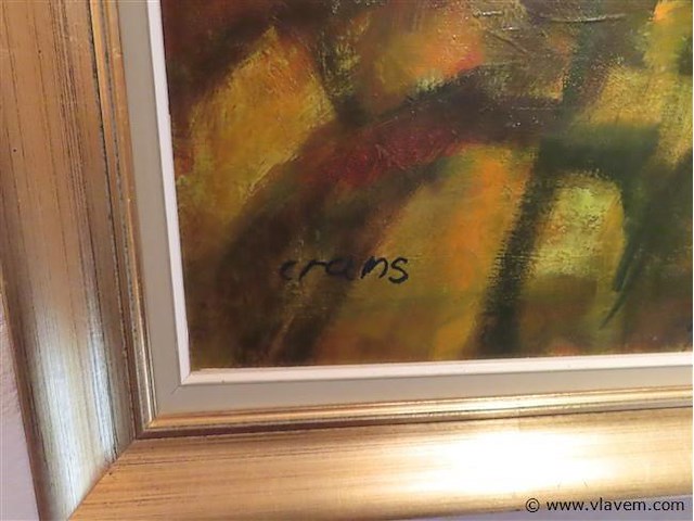 Landschap, olie op doek, gesigneerd - afbeelding 3 van  3