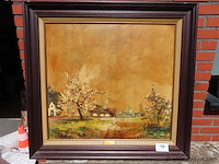 Landschap, olie op doek, henri joseph pauwels