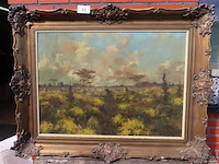 Landschap, olie op doek, henri joseph pauwels - afbeelding 1 van  3
