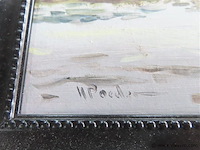 Landschap op paneel, gesigneerd, 26x34cm - afbeelding 3 van  4