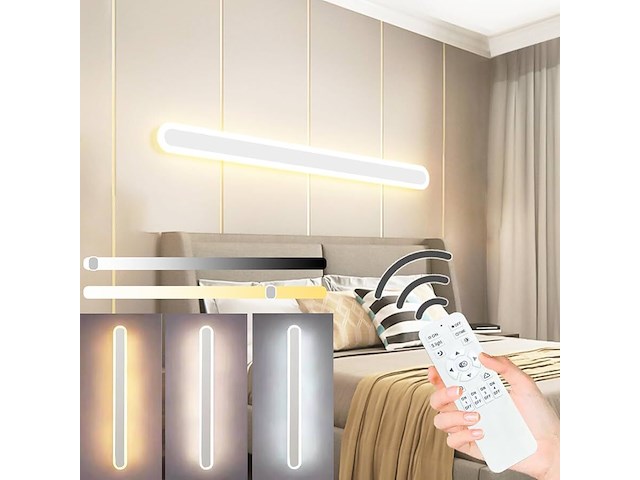 Langwerpige led wandlamp wit 120cm - afbeelding 1 van  5