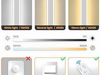 Langwerpige led wandlamp wit 120cm - afbeelding 3 van  5