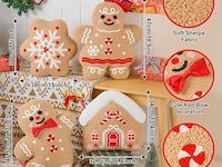 Lanpn kerst peperkoek kussens (set van 4) - afbeelding 3 van  3