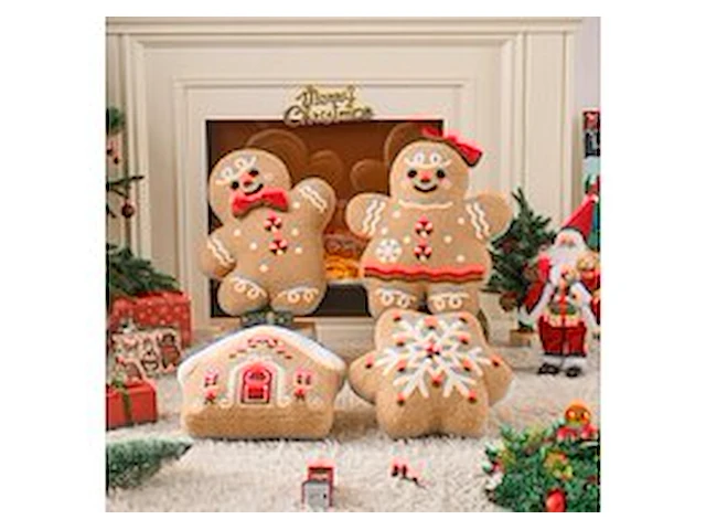 Lanpn kerst peperkoek kussens (set van 4) - afbeelding 1 van  3