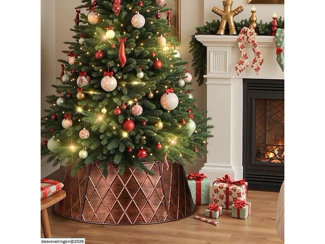 Lanpn metalen kerstboomkraag, 36 inch diameter - afbeelding 4 van  5