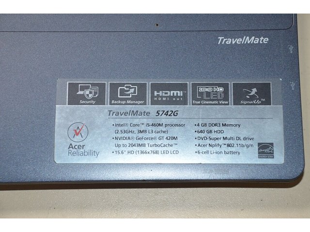 Laptop acer travelmate 5742g in tas - afbeelding 6 van  10