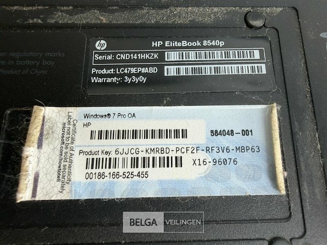 Laptop hp elitebook 8540p - afbeelding 5 van  7