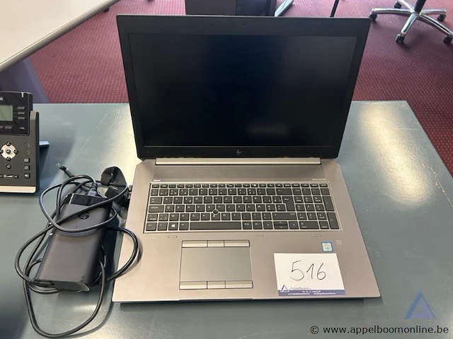 Laptop hp zbook 17 g6, intel core i7 processor, windows 10 pro, inclusief lader. werking niet gekend, wi-fi, bluetooth, inclusief lader, serienummer 5cd013225g - afbeelding 1 van  2