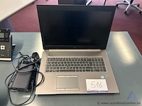 Laptop hp zbook 17 g6, intel core i7 processor, windows 10 pro, inclusief lader. werking niet gekend, wi-fi, bluetooth, inclusief lader, serienummer 5cd013225g