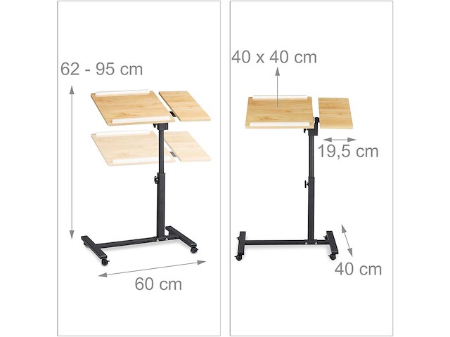 Laptoptafel met verstelbare hoogte xl - afbeelding 3 van  5
