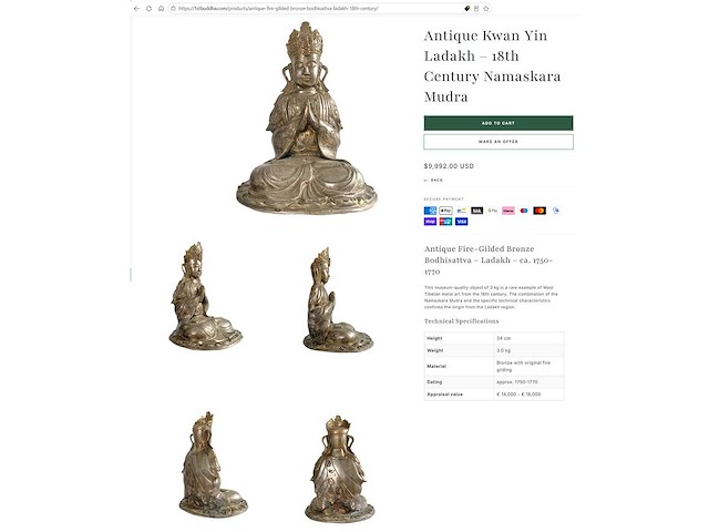 Large antique kwan yin ladakh - afbeelding 23 van  42