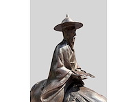 Large chinese bronze su shi - su dongpo riding his mule statue - afbeelding 3 van  27