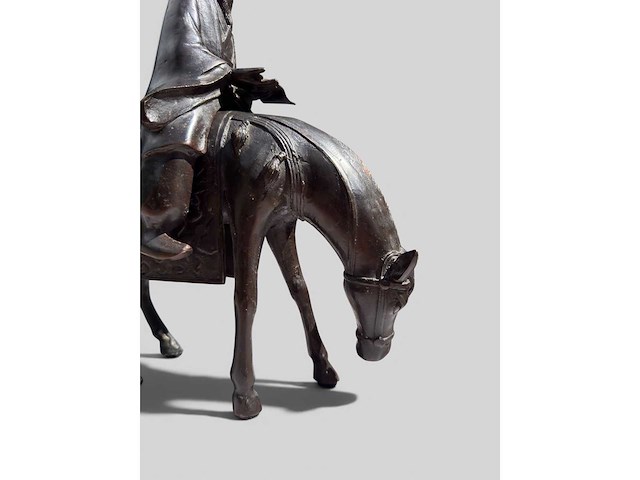 Large chinese bronze su shi - su dongpo riding his mule statue - afbeelding 8 van  27