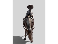 Large chinese bronze su shi - su dongpo riding his mule statue - afbeelding 9 van  27