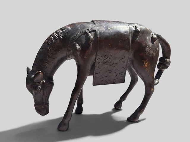 Large chinese bronze su shi - su dongpo riding his mule statue - afbeelding 13 van  27