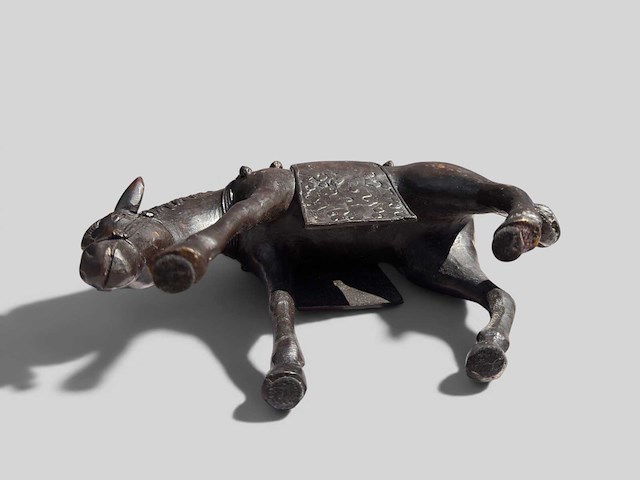 Large chinese bronze su shi - su dongpo riding his mule statue - afbeelding 14 van  27